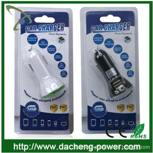 CE ROHS FCC approved 5V 2.1A dual car charger usb charger for Phone and Ipad
